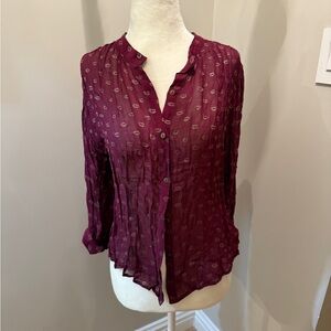 Moulinette Soeurs Plum Textured Blouse